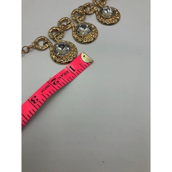 Statement Necklace Elegant Bling Gold Tone and Crystal Women’s Wedding Dinner - Picture 9 of 9